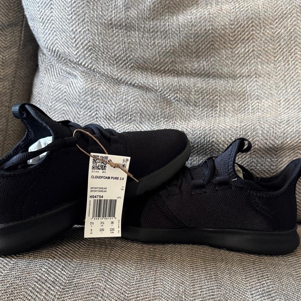 adidas Black Knit Cloudfoam Casual Sneakers